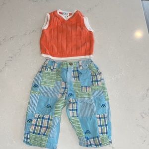 EUC Baby Outfit Preppy Plaid Vest 3-6 Months